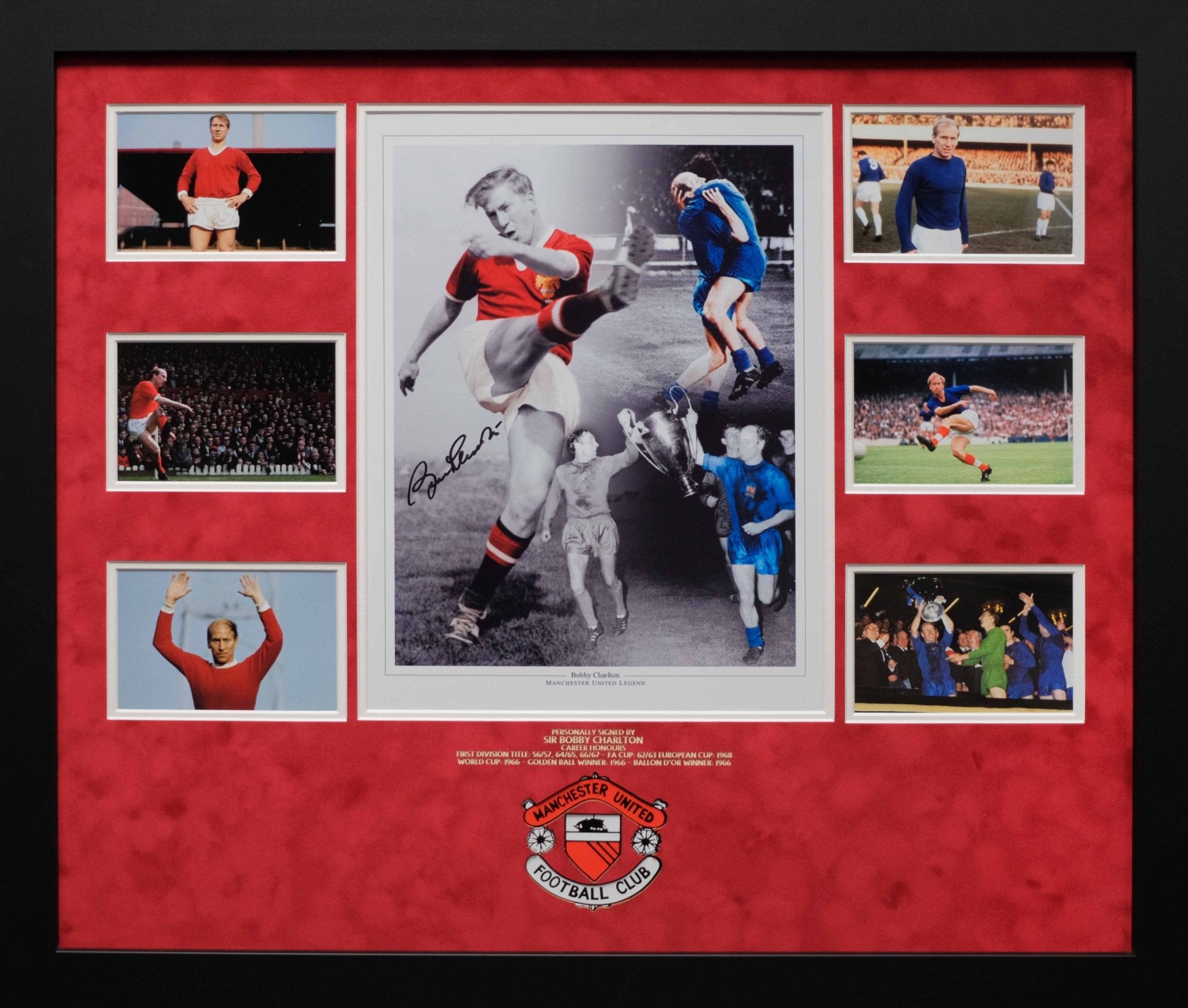 Bobby Charlton Manchester United Signed Photo Framed Display - Memorabilia Framers Shop
